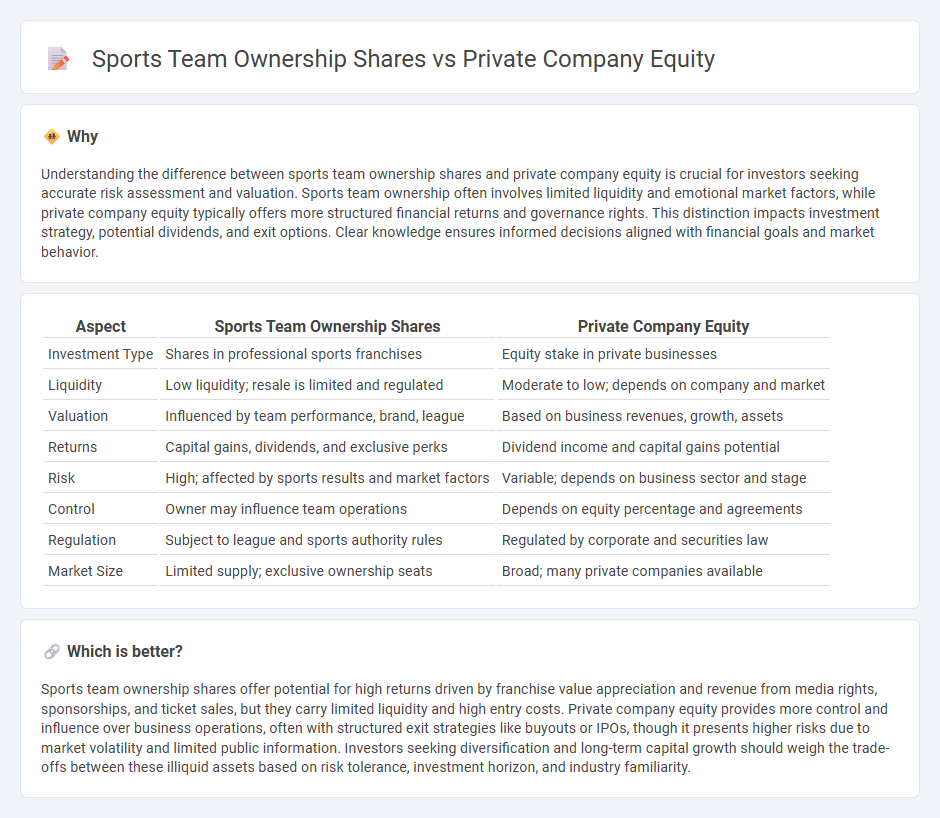 Sports Team Ownership Shares vs Private Company Equity in Investment