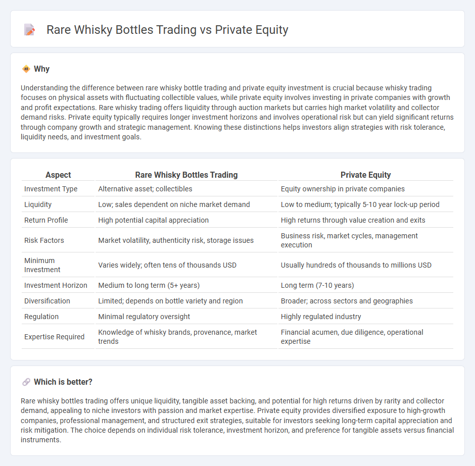 Rare Whisky Bottles Trading vs Private Equity in Investment