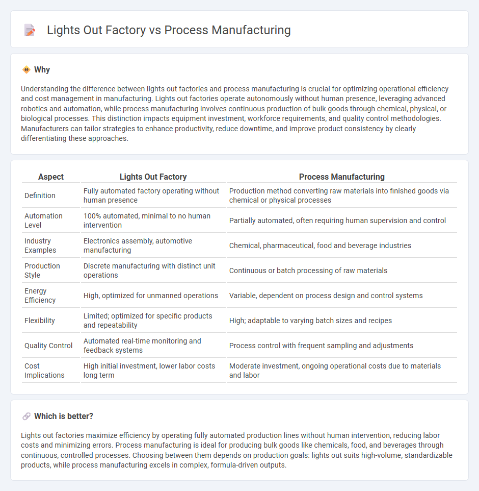 Lights Out Factory vs Process Manufacturing in Manufacturing