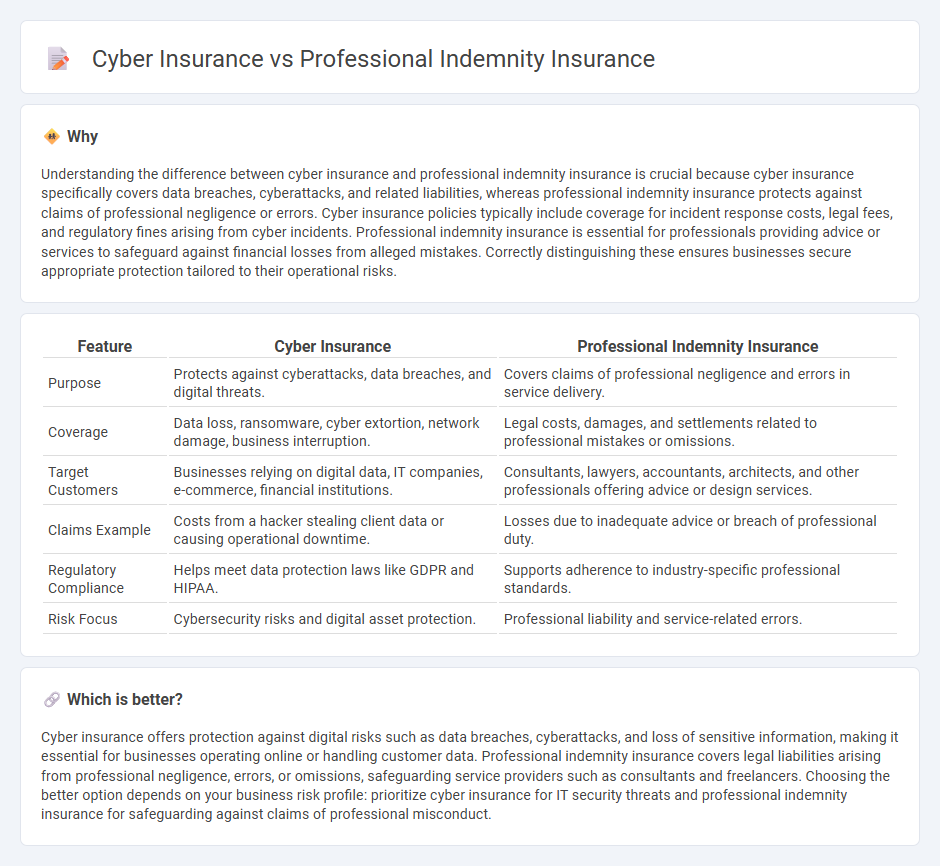 Cyber Insurance vs Professional Indemnity Insurance in Insurance