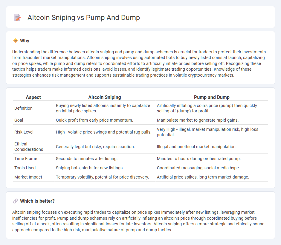 Altcoin Sniping vs Pump And Dump in Trading