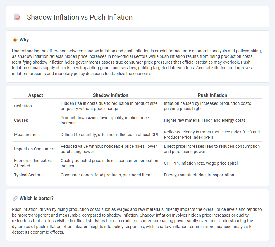 Shadow Inflation vs Push Inflation in Economy