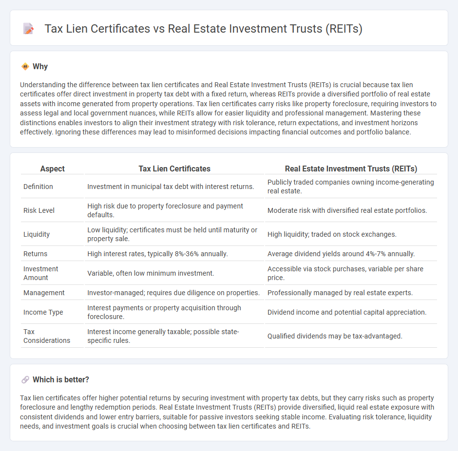 Tax Lien Certificates vs Real Estate Investment Trusts (Reits) in Investment