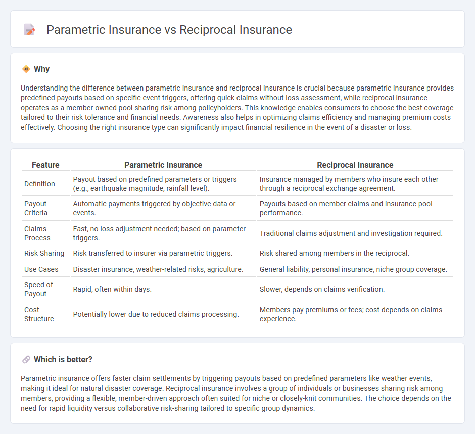 Parametric Insurance vs Reciprocal Insurance in Insurance