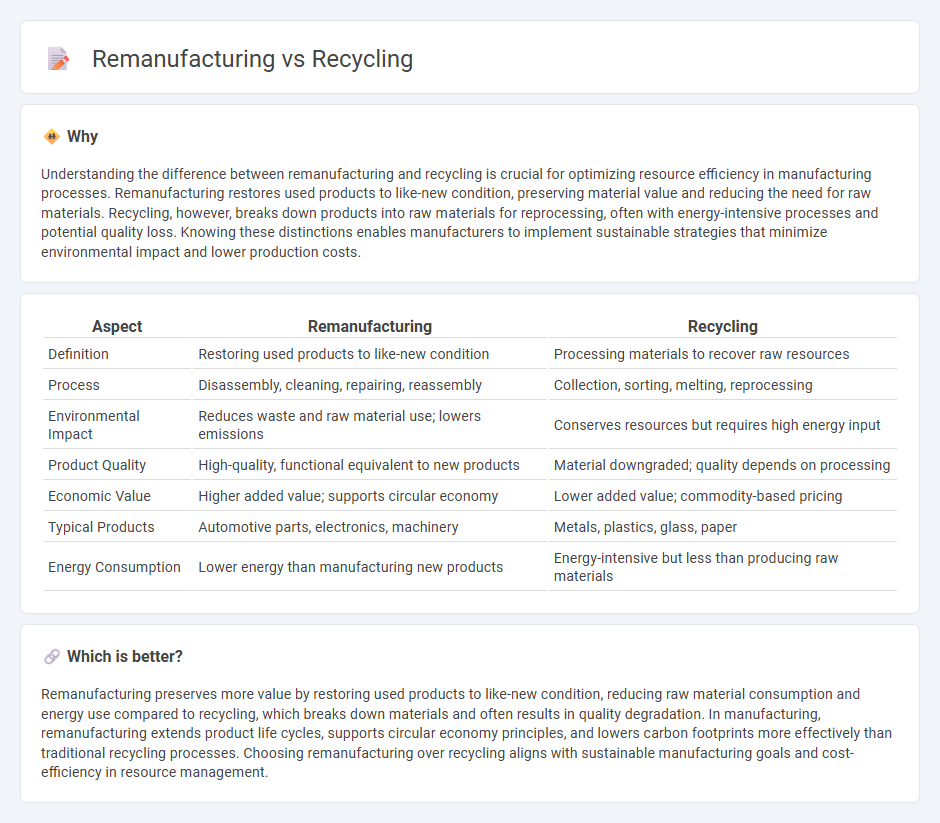 Remanufacturing vs Recycling in Manufacturing