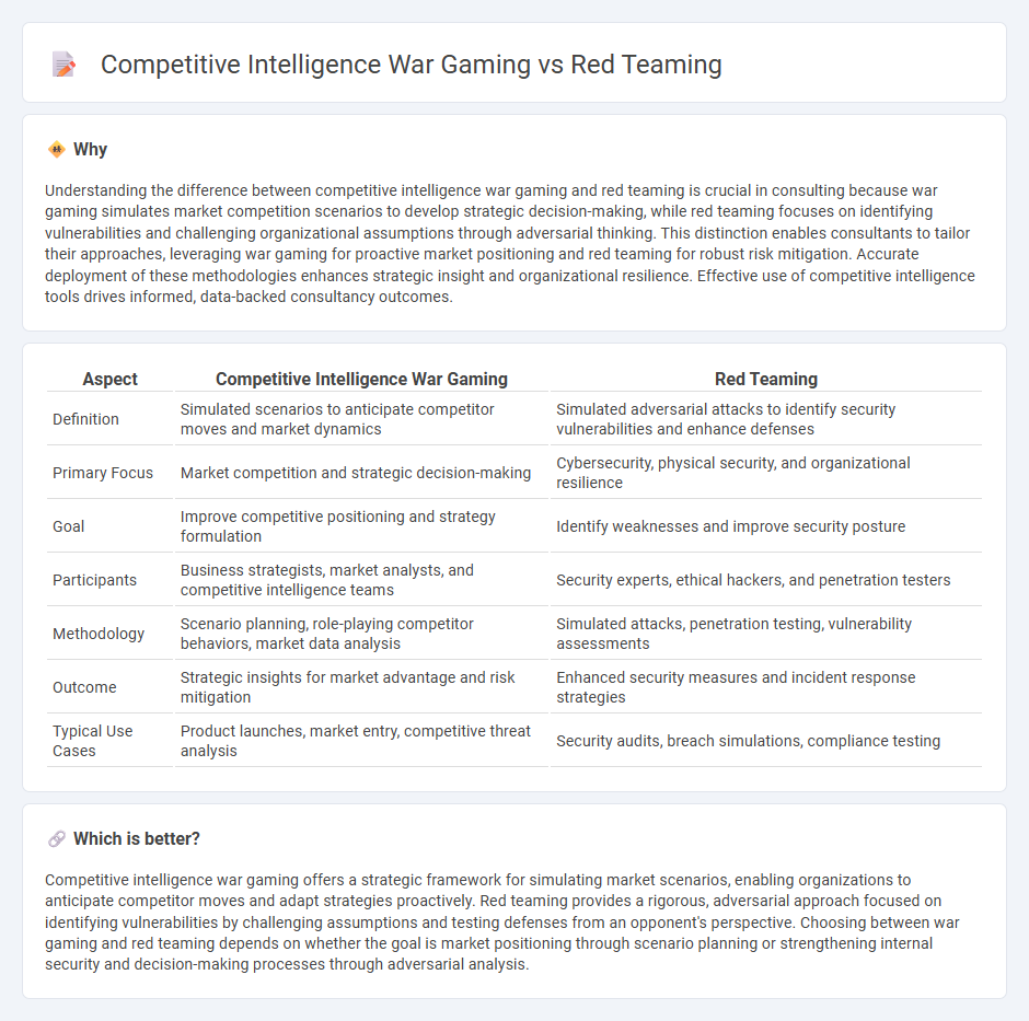 Competitive Intelligence War Gaming vs Red Teaming in Consulting