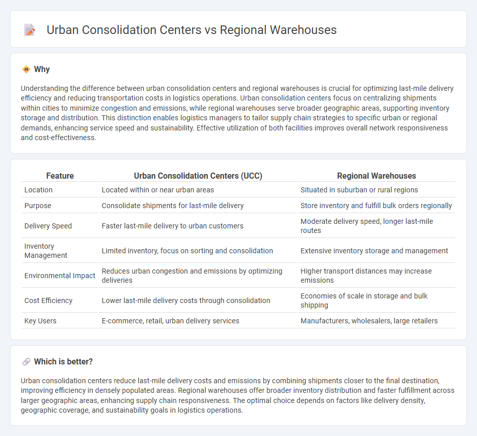 Urban Consolidation Centers vs Regional Warehouses in Logistics