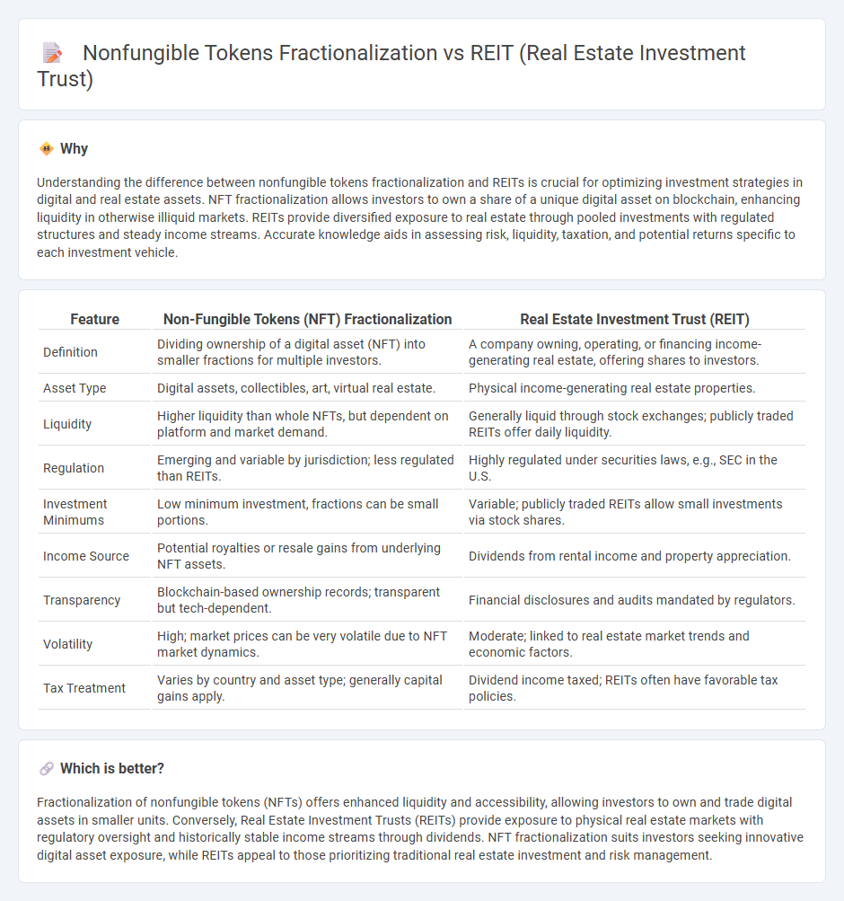 Nonfungible Tokens Fractionalization vs Reit (Real Estate Investment Trust) in Finance