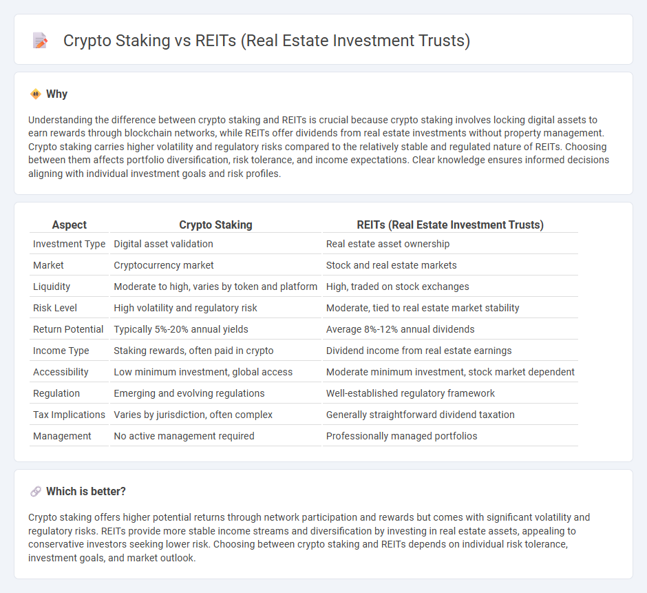 Crypto Staking vs Reits (Real Estate Investment Trusts) in Investment