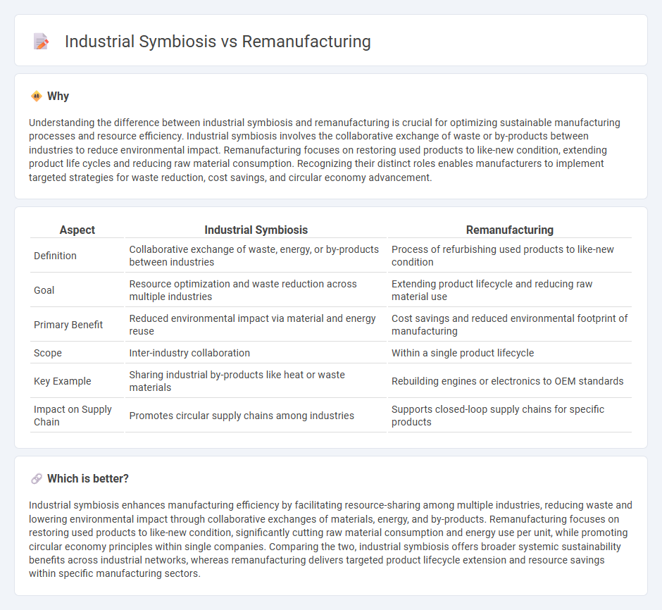 Industrial Symbiosis vs Remanufacturing in Manufacturing