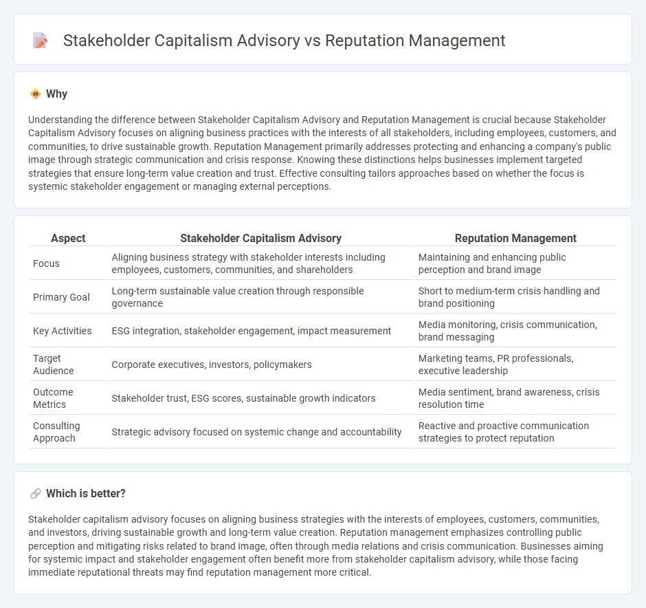 Stakeholder Capitalism Advisory vs Reputation Management in Consulting