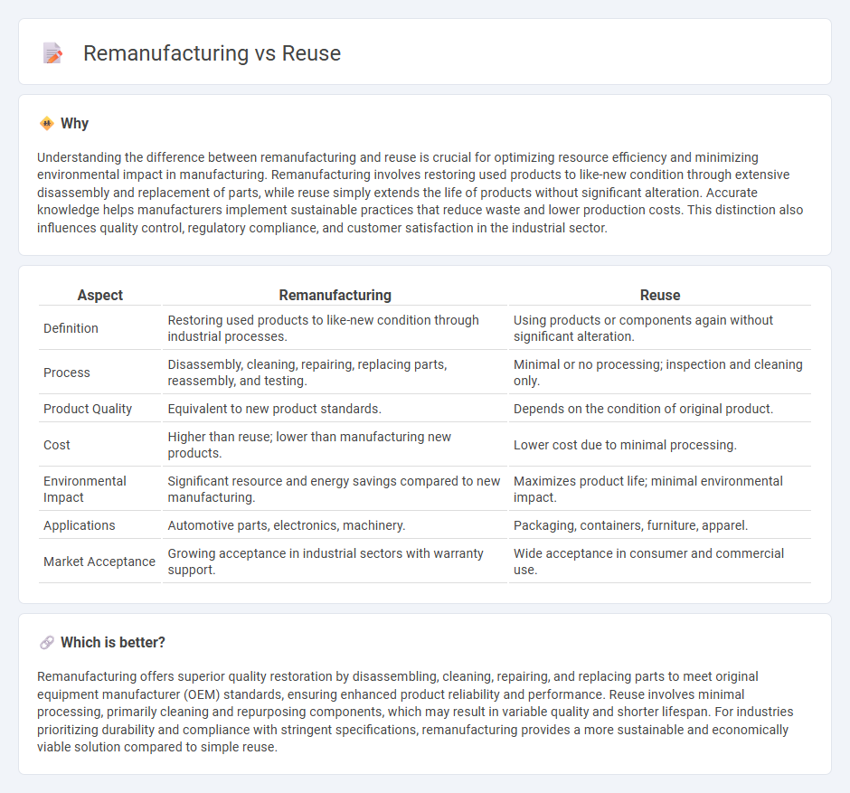 Remanufacturing vs Reuse in Manufacturing