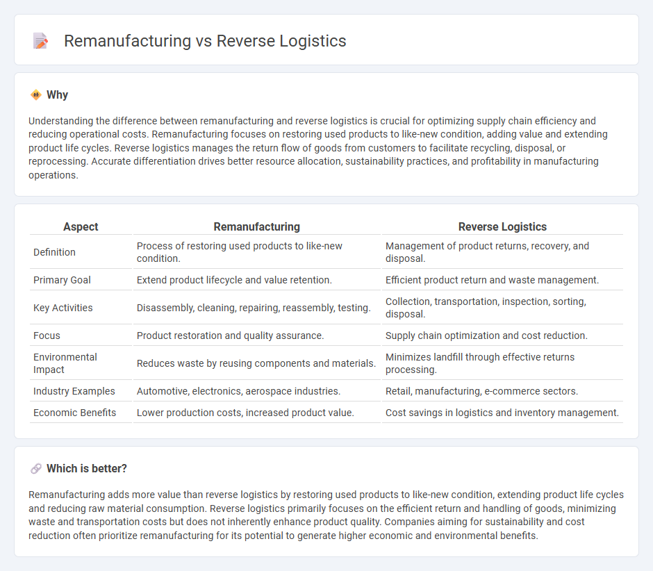 Remanufacturing vs Reverse Logistics in Manufacturing