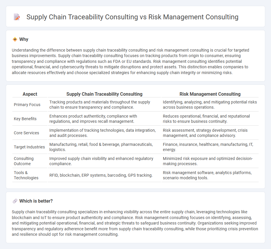 Supply Chain Traceability Consulting vs Risk Management Consulting in Consulting