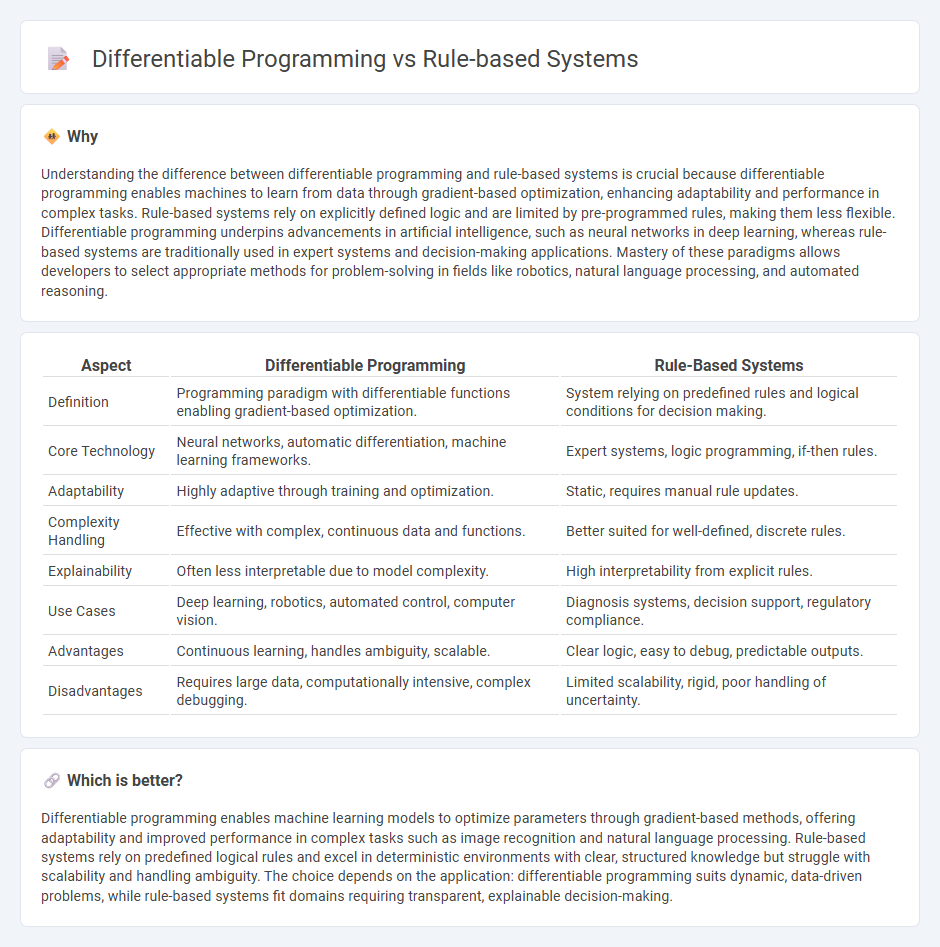 Differentiable Programming vs Rule-Based Systems in Technology