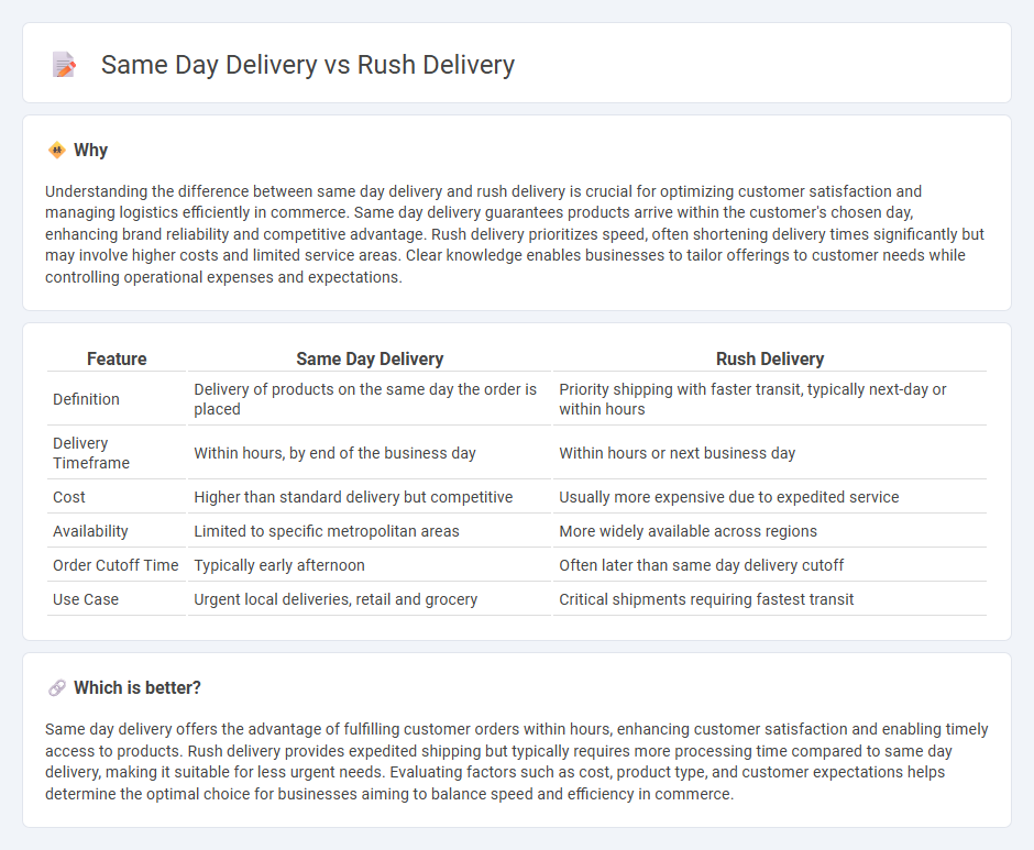 Same Day Delivery vs Rush Delivery in Commerce