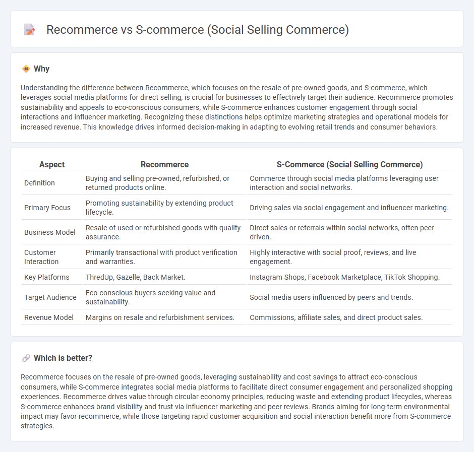 Recommerce vs S-Commerce (Social Selling Commerce) in Commerce