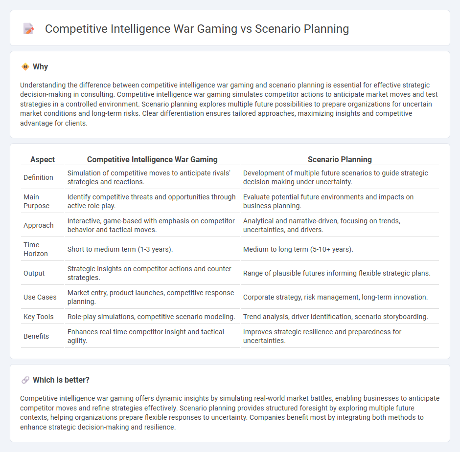 Competitive Intelligence War Gaming vs Scenario Planning in Consulting