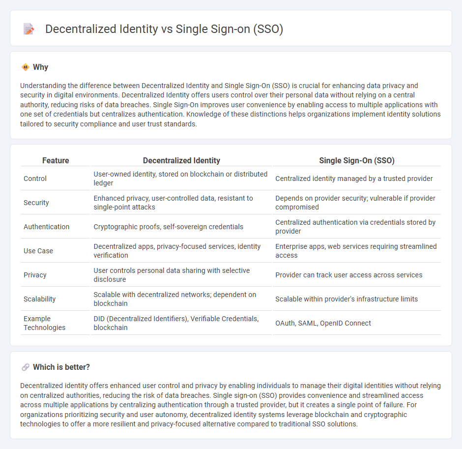 Decentralized Identity vs Single Sign-On (Sso) in Technology