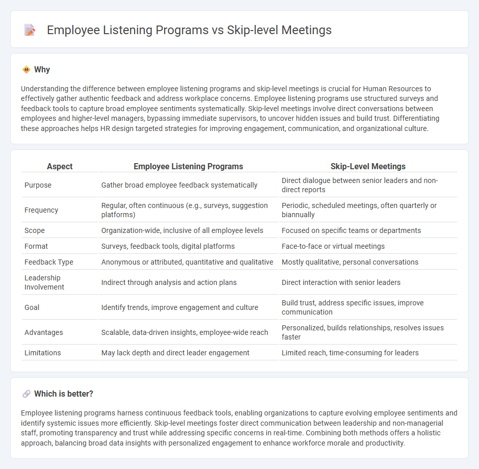 Employee Listening Programs vs Skip-Level Meetings in Human Resources