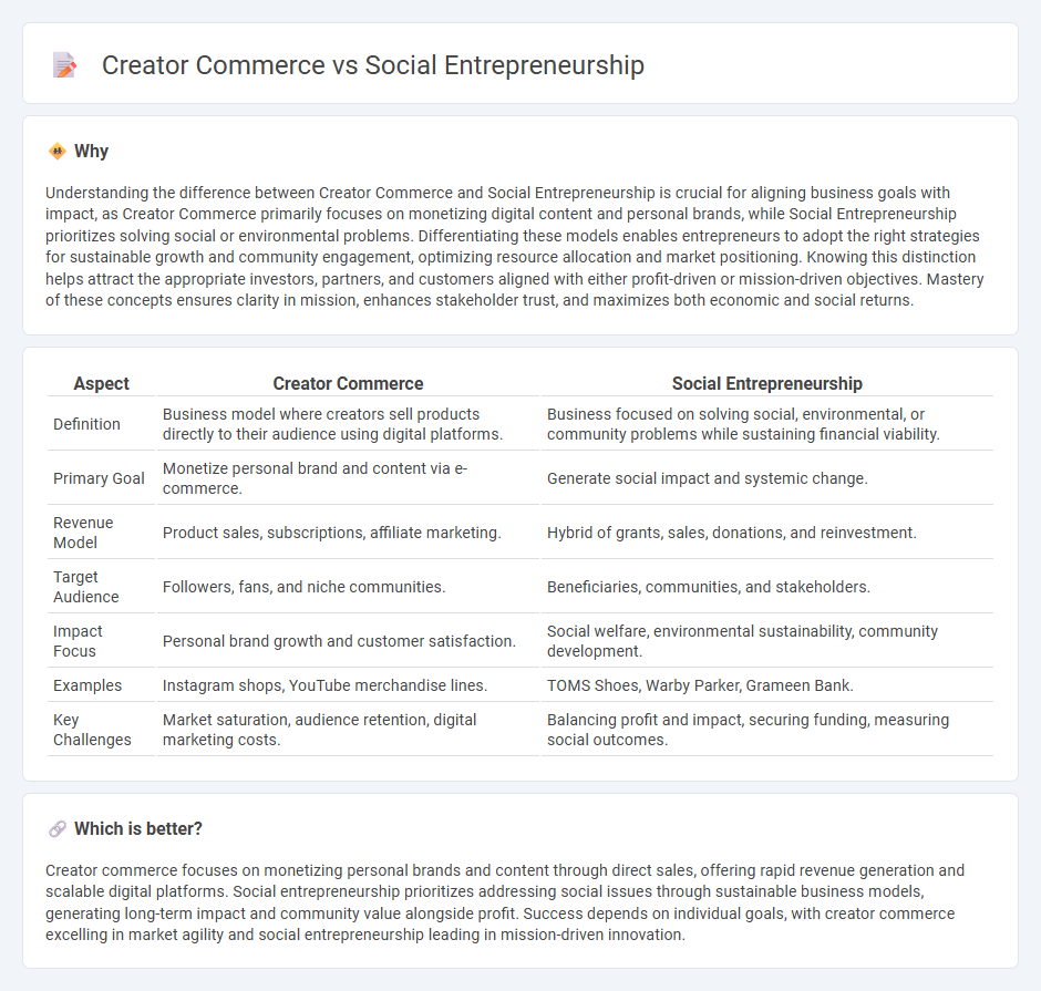 Creator Commerce vs Social Entrepreneurship in Entrepreneurship
