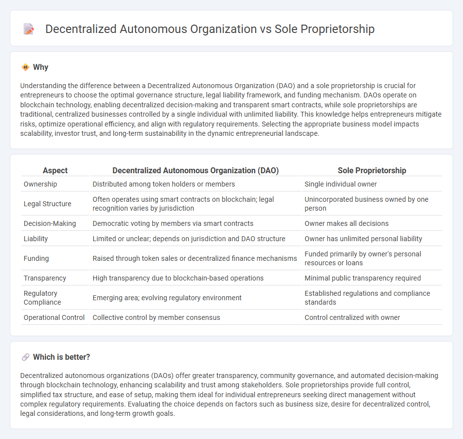 Decentralized Autonomous Organization vs Sole Proprietorship in Entrepreneurship
