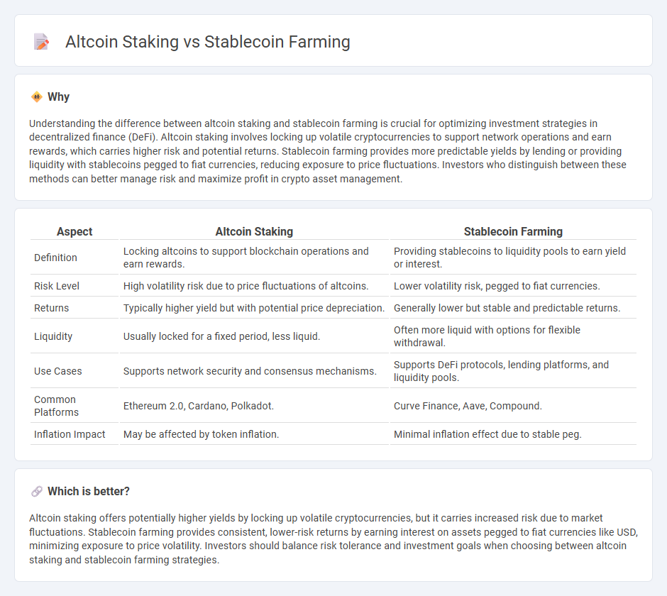 Altcoin Staking vs Stablecoin Farming in Finance
