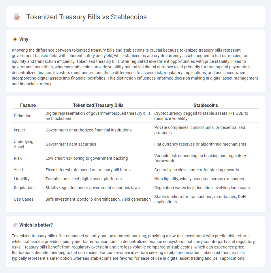 Tokenized Treasury Bills vs Stablecoins in Finance