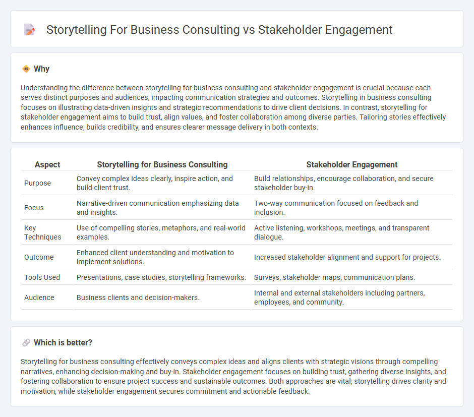 Storytelling For Business Consulting vs Stakeholder Engagement in Consulting