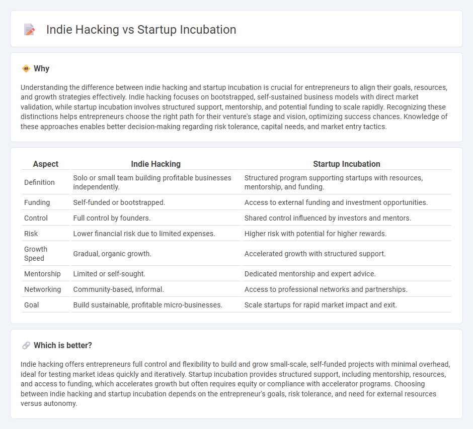 Indie Hacking vs Startup Incubation in Entrepreneurship