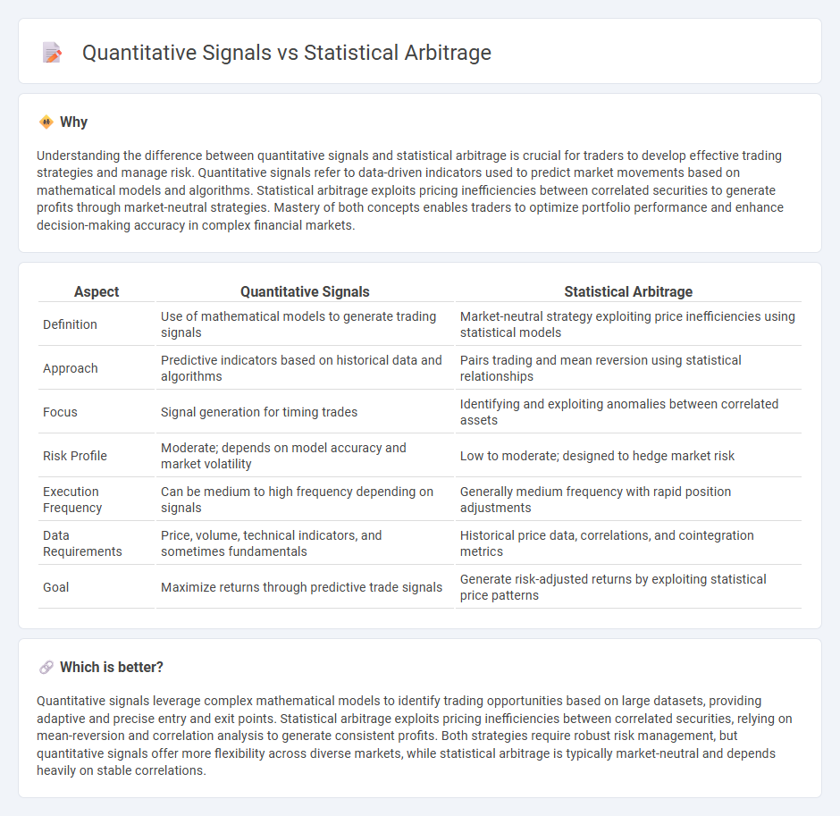 Quantitative Signals vs Statistical Arbitrage in Trading