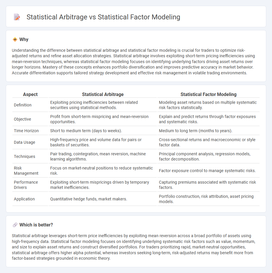 Statistical Arbitrage vs Statistical Factor Modeling in Trading