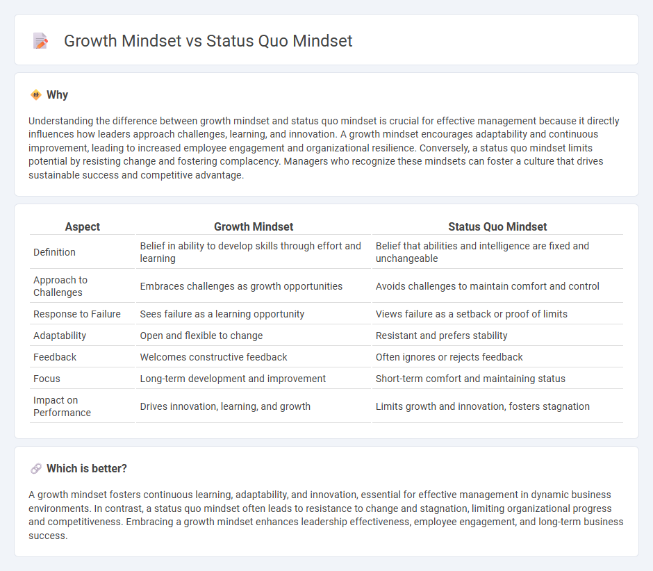 Growth Mindset vs Status Quo Mindset in Management