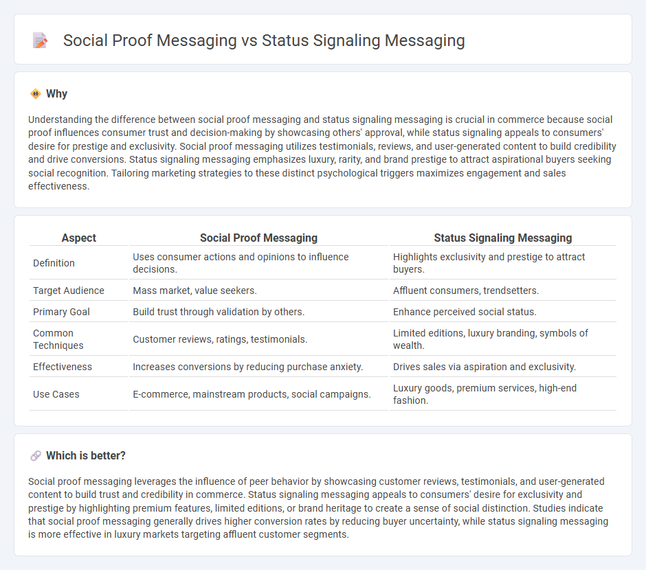 Social Proof Messaging vs Status Signaling Messaging in Commerce