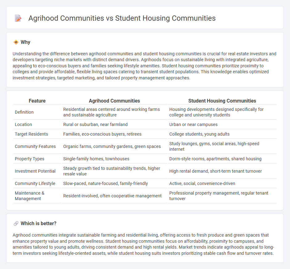 Agrihood Communities vs Student Housing Communities in Real Estate