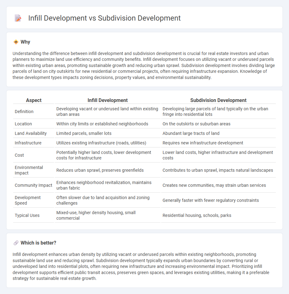 Infill Development vs Subdivision Development in Real Estate