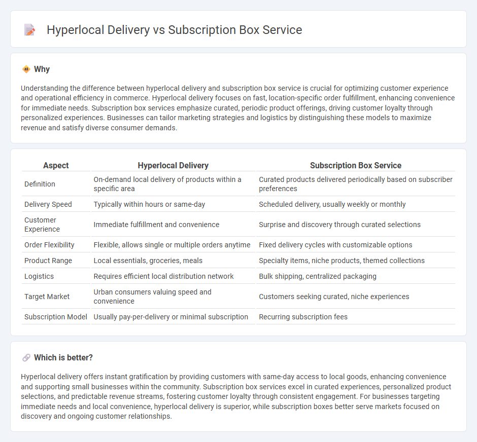 Hyperlocal Delivery vs Subscription Box Service in Commerce