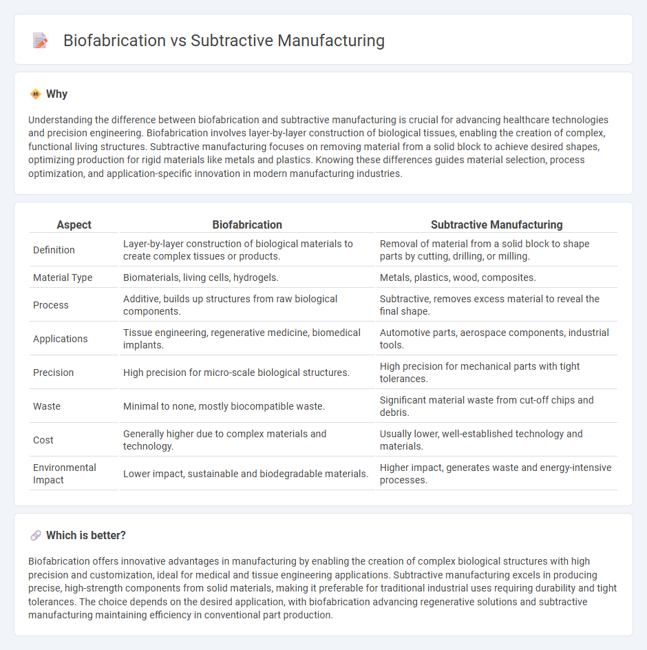Biofabrication vs Subtractive Manufacturing in Manufacturing