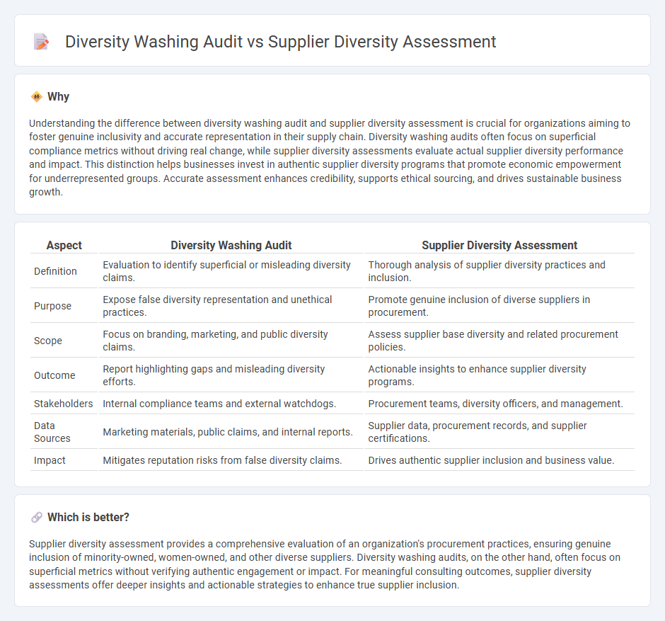 Diversity Washing Audit vs Supplier Diversity Assessment in Consulting