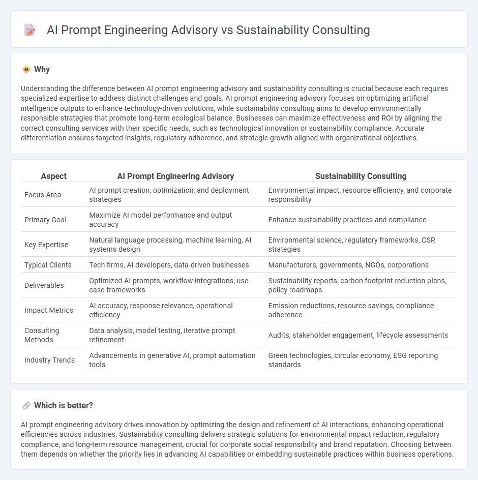 Ai Prompt Engineering Advisory vs Sustainability Consulting in Consulting