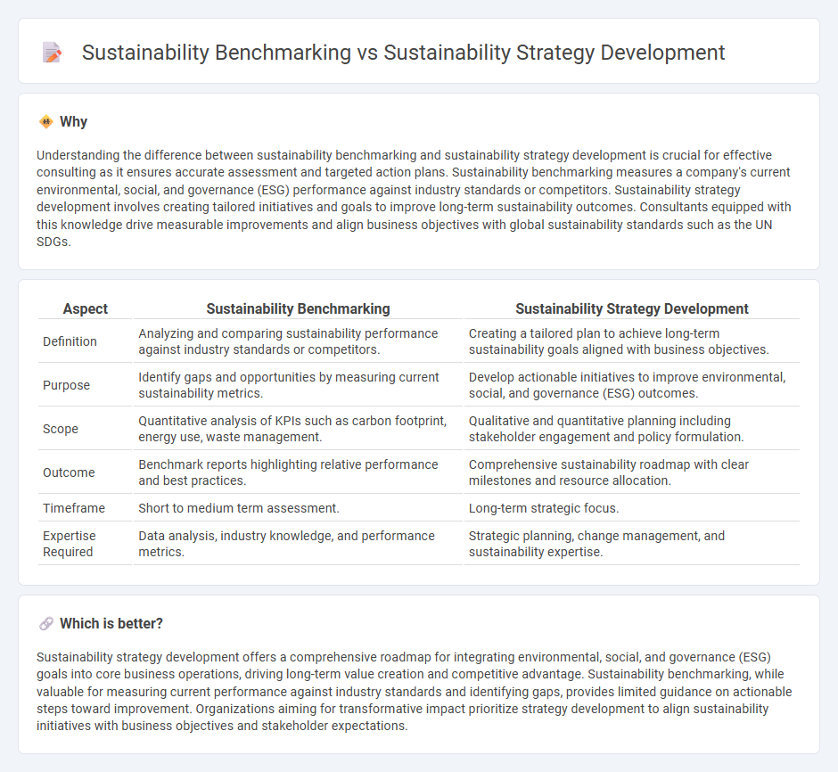 Sustainability Benchmarking vs Sustainability Strategy Development in Consulting