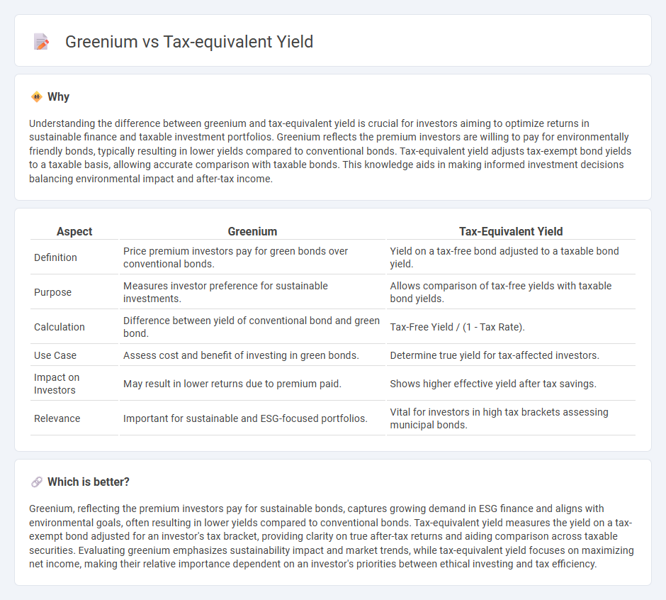 Greenium vs Tax-Equivalent Yield in Finance