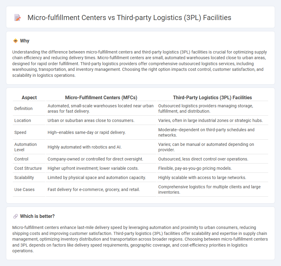 Micro-Fulfillment Centers vs Third-Party Logistics (3Pl) Facilities in Logistics
