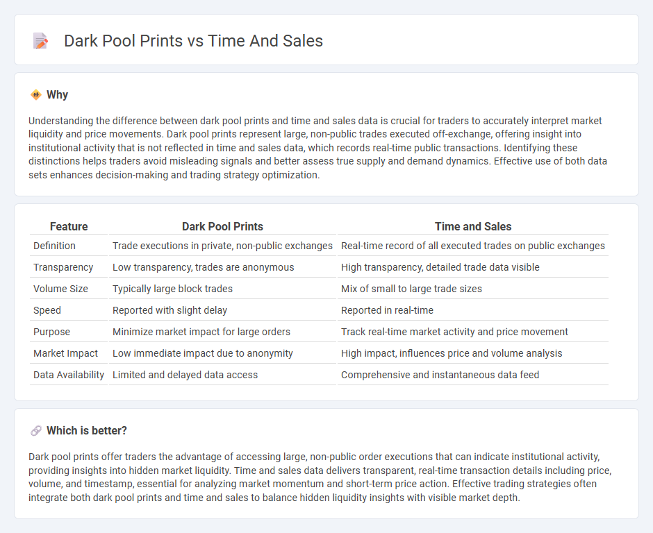 Dark Pool Prints vs Time And Sales in Trading