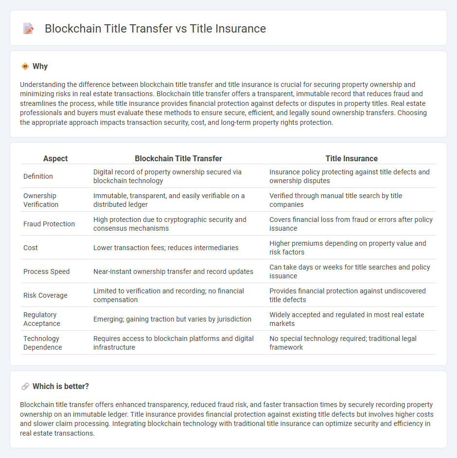 Blockchain Title Transfer vs Title Insurance in Real Estate