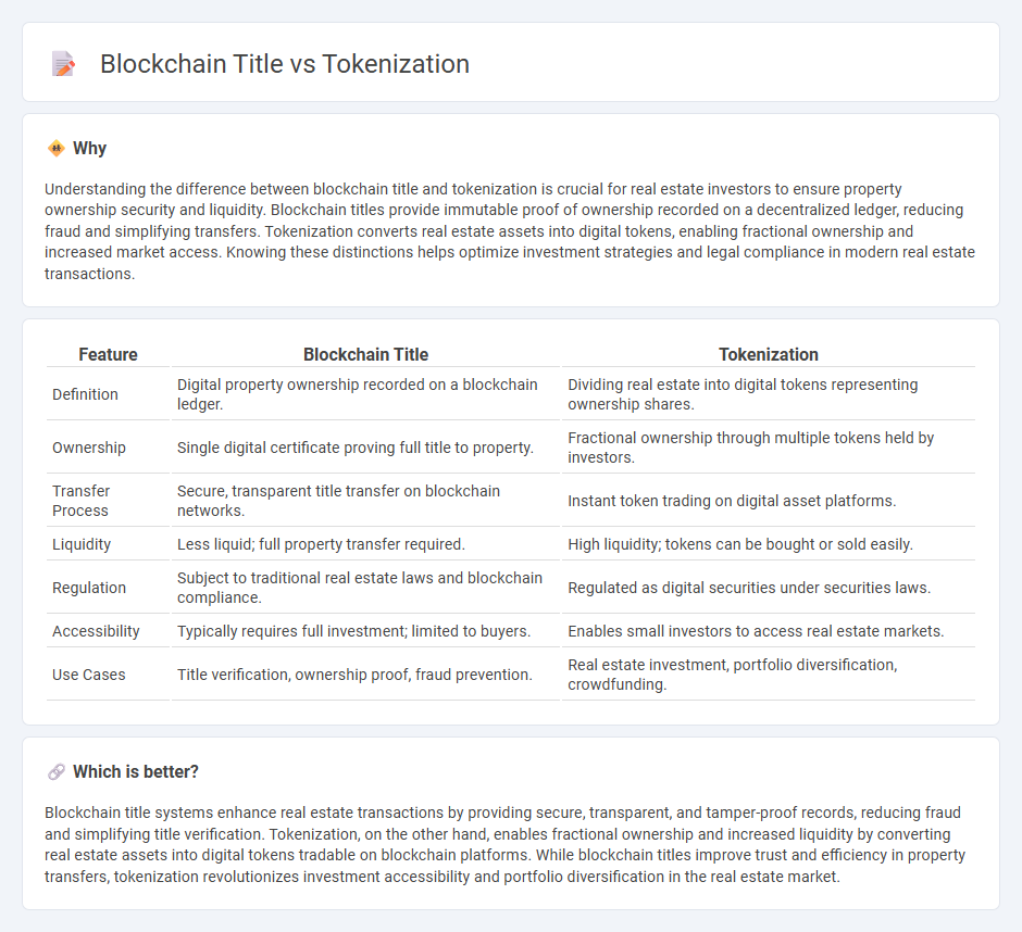 Blockchain Title vs Tokenization in Real Estate