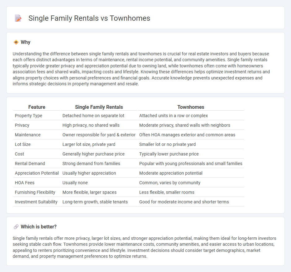 Single Family Rentals vs Townhomes in Real Estate