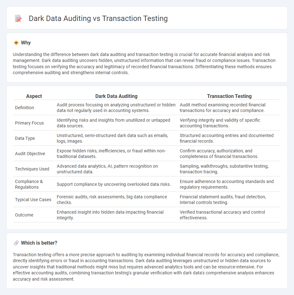 Dark Data Auditing vs Transaction Testing in Accounting