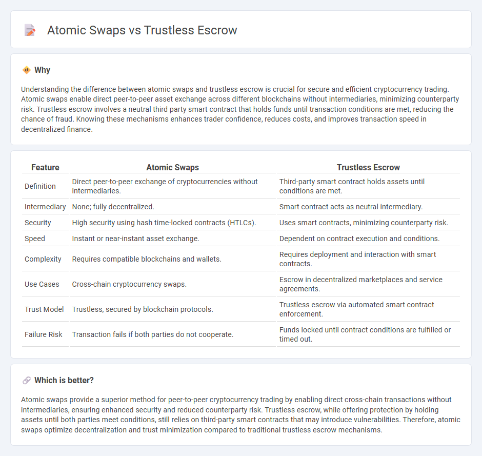 Atomic Swaps vs Trustless Escrow in Trading