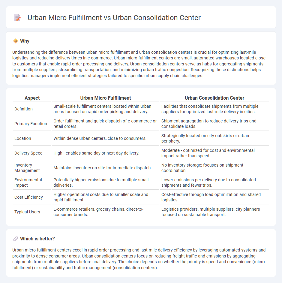 Urban Micro Fulfillment vs Urban Consolidation Center in Logistics